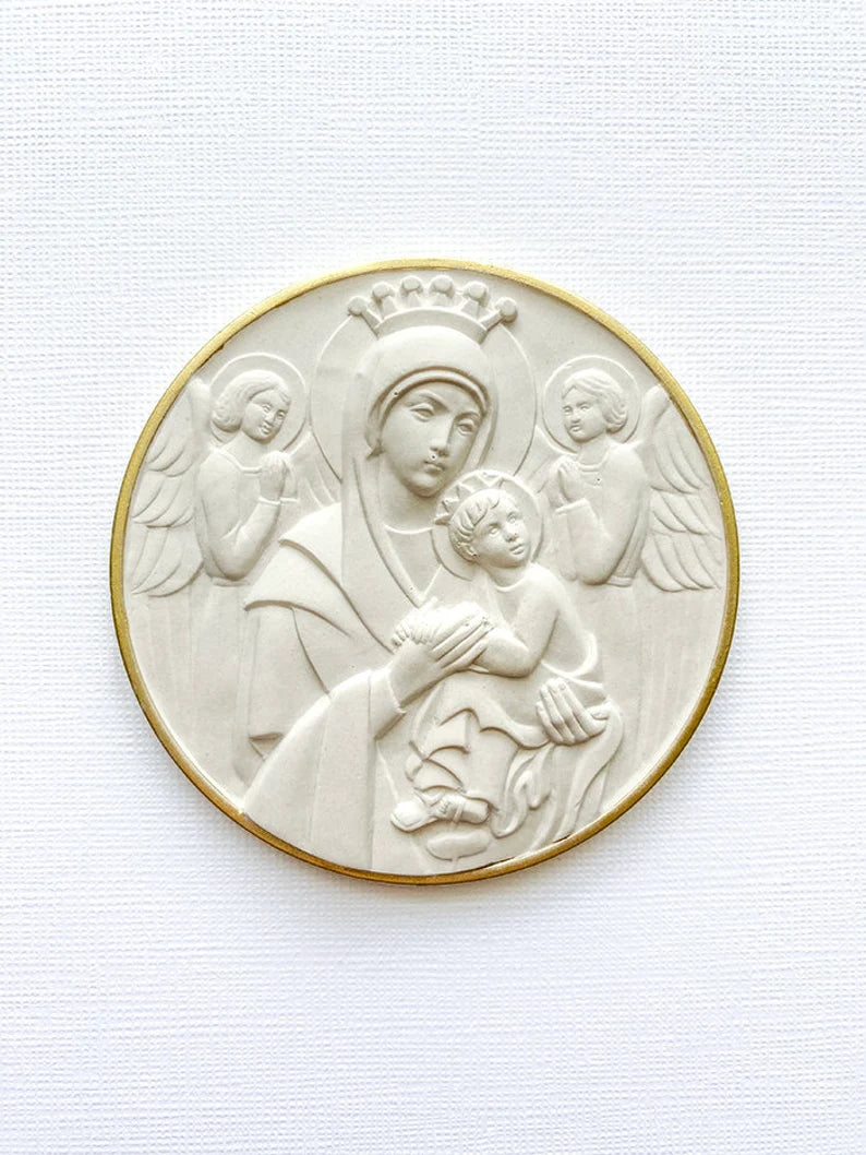 Framed Intaglios, Set of Four, Framed and Matted, Religious, Intaglio Art, Catholic