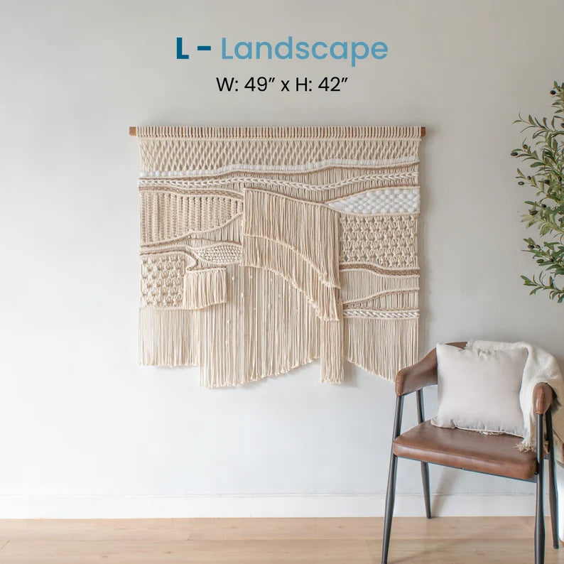 Extra Large Macrame Wall Hanging, Abstract Textile Art for Interior, Japandi Fiber Wall Art Decor, Extra Large Macrame Headboard Above Bed